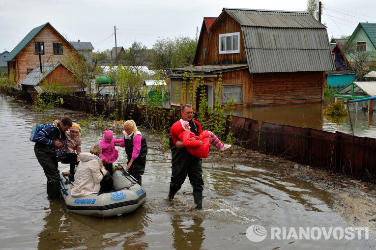 Подтопленные дачные участки в Первомайском районе Новосибирска