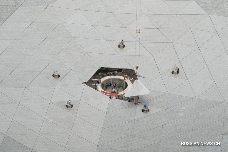 В Китае построено основное сооружение крупнейшего в мире радиотелескопа 