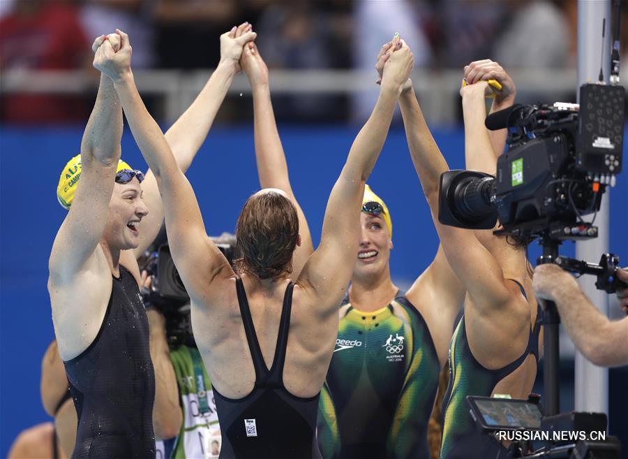 （里约奥运会·夺冠一刻）（3）游泳——女子4x100米自由泳接力：澳大利亚夺冠