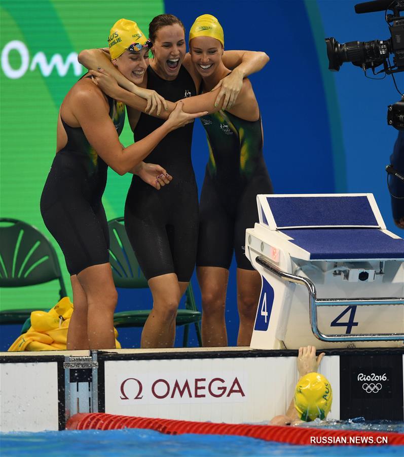 （里约奥运会·夺冠一刻）（9）游泳——女子4x100米自由泳接力：澳大利亚夺冠