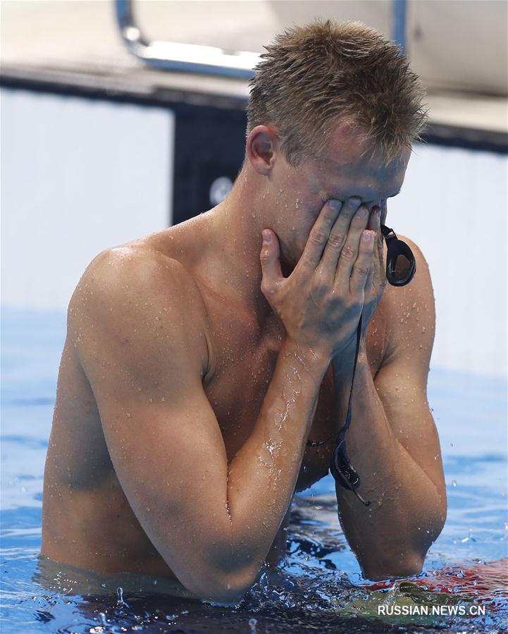 （里约奥运会·夺冠一刻）（2）游泳——男子200米蛙泳：哈萨克斯坦选手巴兰金夺冠