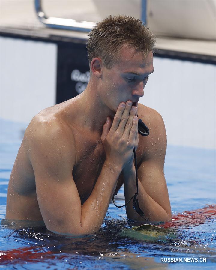 （里约奥运会·夺冠一刻）（3）游泳——男子200米蛙泳：哈萨克斯坦选手巴兰金夺冠