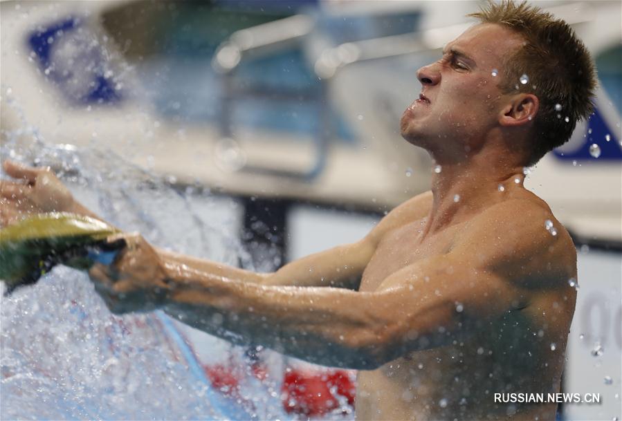 （里约奥运会·夺冠一刻）（6）游泳——男子200米蛙泳：哈萨克斯坦选手巴兰金夺冠