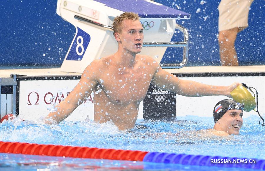 （里约奥运会·夺冠一刻）（13）游泳——男子200米蛙泳：哈萨克斯坦选手巴兰金夺冠