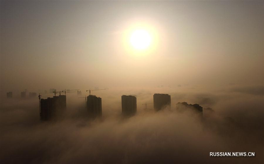 Сильный туман в центре и на востоке Китая
