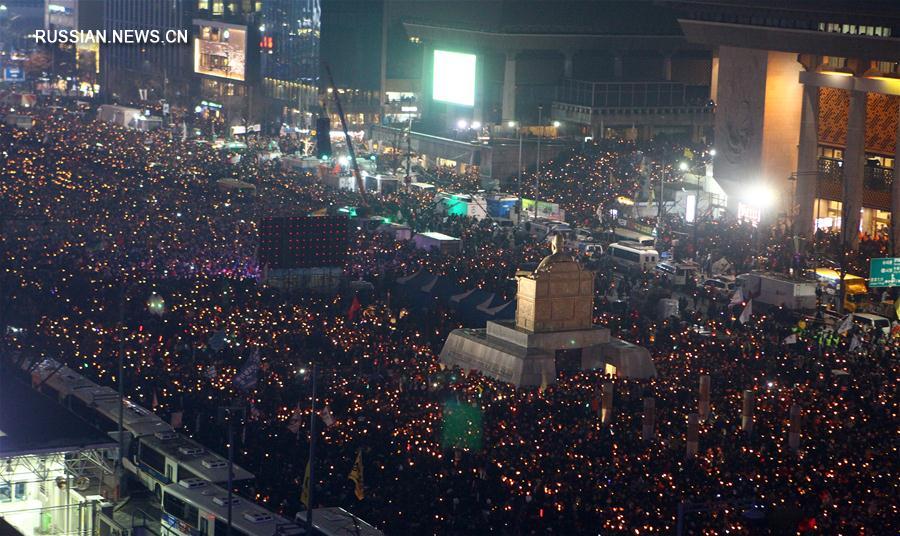 В Сеуле снова прошла демонстрация за отставку президента Республики Корея Пак Кын  Хе