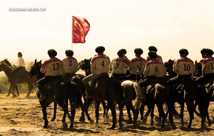 Команда китайских киргизов по кок-бору завоевала бронзовую медаль на Всеминых играх кочевников в Кыргызстане