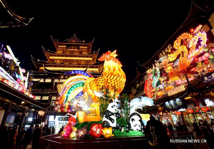 （社会）（1）上海：豫园新春民俗艺术灯会首次全面亮灯调试