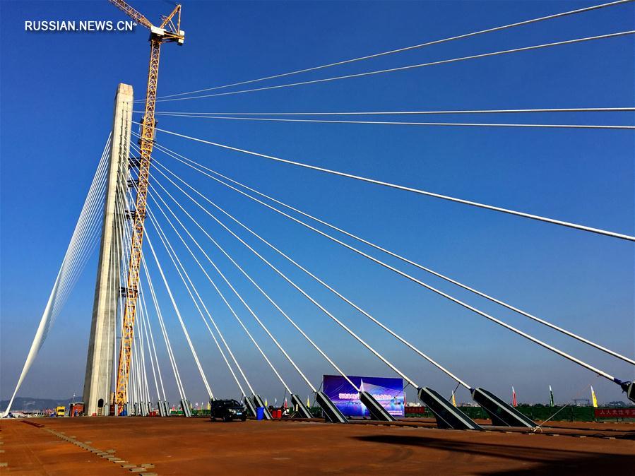 Завершен монтаж самого широкого вантового моста с односторонним пилоном в мире