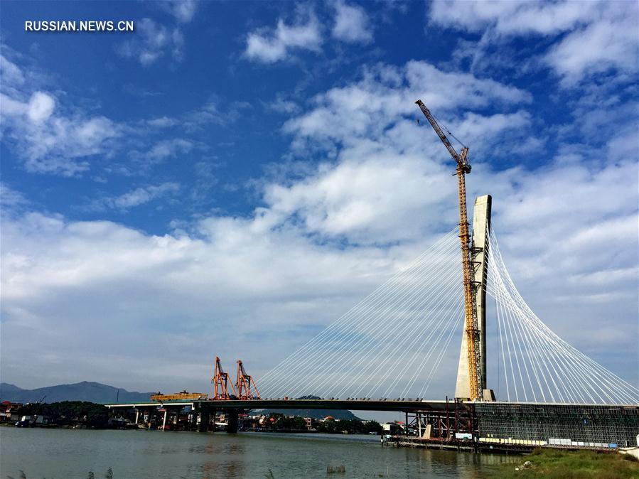 Завершен монтаж самого широкого вантового моста с односторонним пилоном в мире