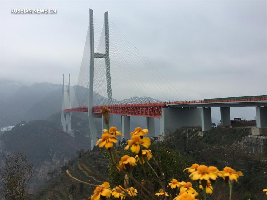В провинции Юньнань открыли движение по мосту Бэйпаньцзян на скоростном шоссе Ханчжоу -- Жуйли