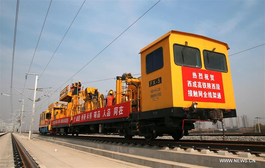 Завершена прокладка контактной сети на шэньсийском участке железной дороги Сиань -- Чэнду