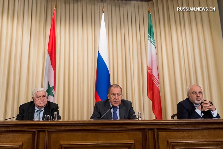 Встреча глав МИД Россиии, Сирии и Ирана в Москве