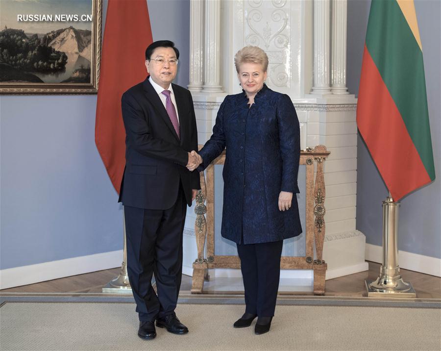 （时政）张德江对立陶宛进行正式友好访问