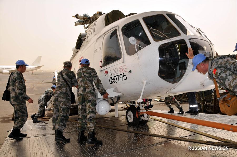 Первое вертолетное звено китайских миротворцев прибыло в Судан