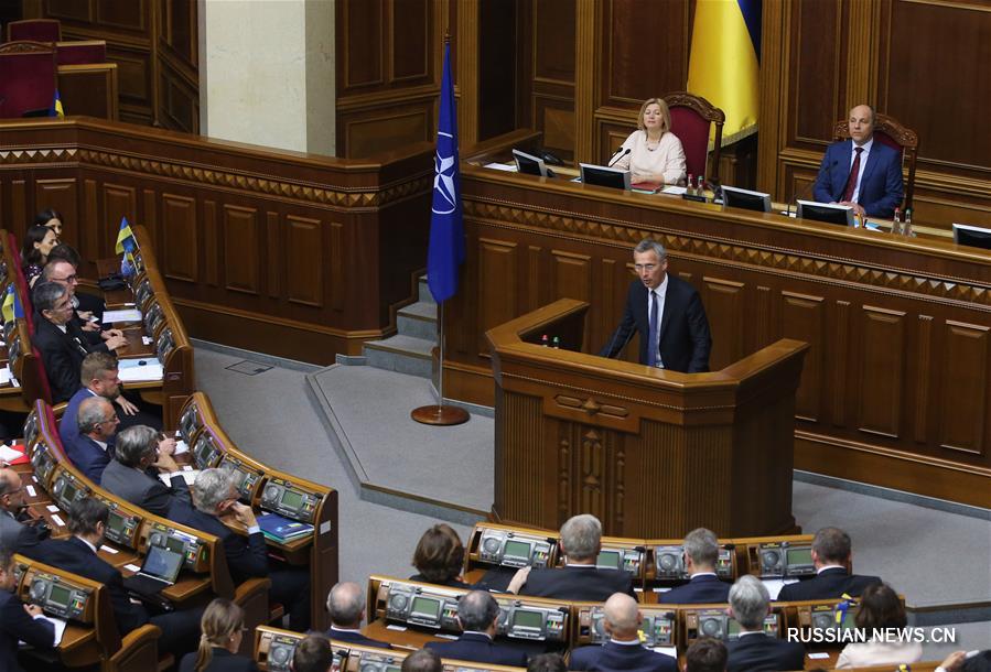 Генсек НАТО Й.Столтенберг выступил в Верховной Раде Украины