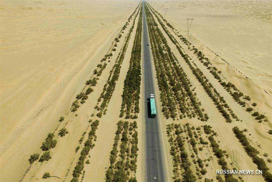 "Великая зеленая стена" посреди безбрежной пустыни