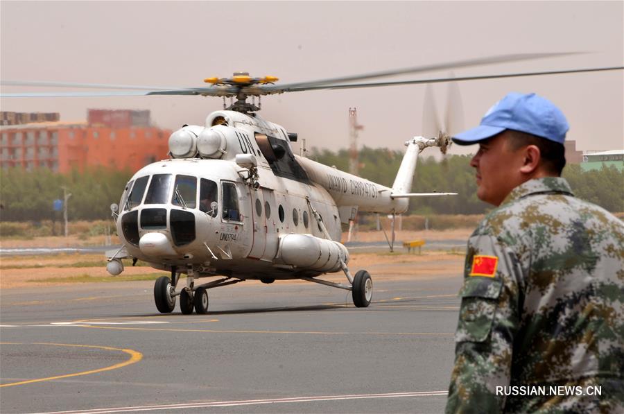Вертолеты китайских миротворцев совершили первый полет в Судане