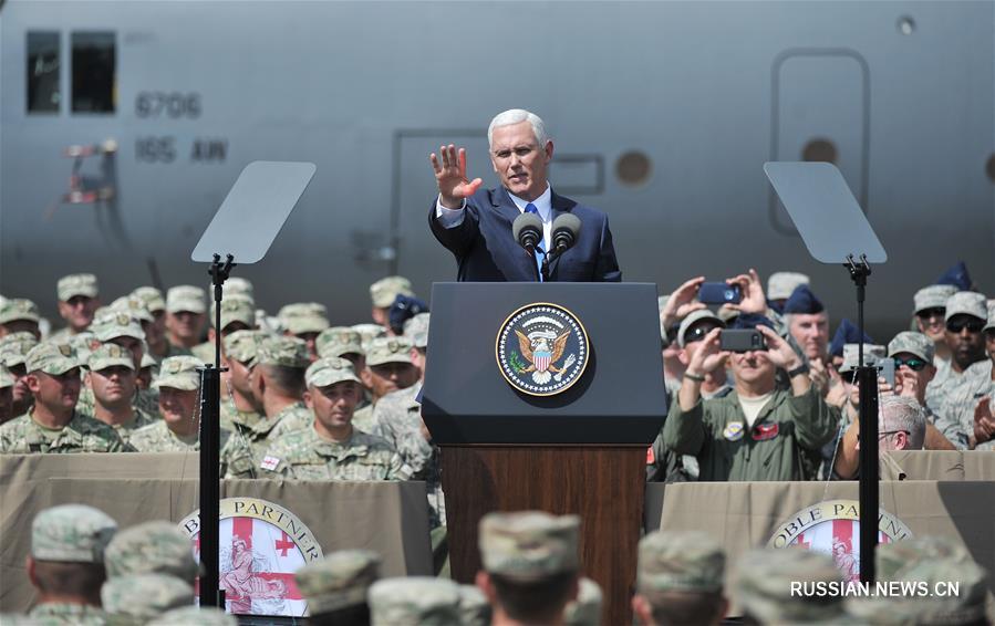 Вице-президент США М.Пенс посетил проходящие в Грузии международные военные учения