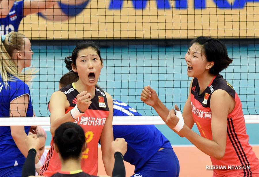 Сборная Китая победила команду России в матче Большого чемпионского кубка по волейболу  среди женщин