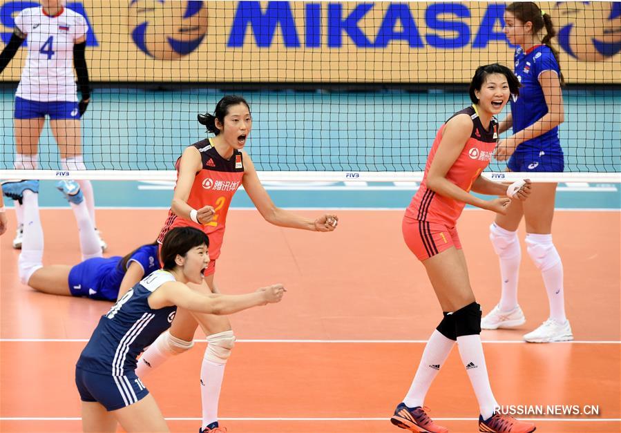 Сборная Китая победила команду России в матче Большого чемпионского кубка по волейболу  среди женщин