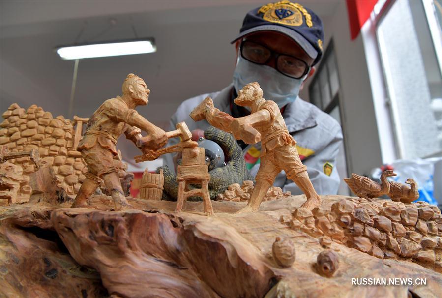 Финал Всекитайского конкурса профессиональной резной скульптуры в уезде Юйцзян