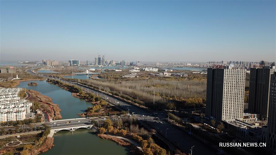 Водно-болотные угодья города Иньчуань на северо-западе Китая