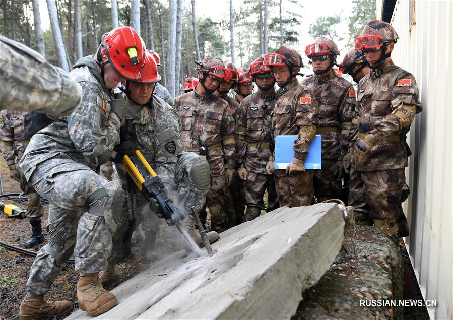 Китайские и американские военнослужащие проводят совместные учения по оказанию гуманитарной  помощи и ликвидации последствий стихийных бедствий