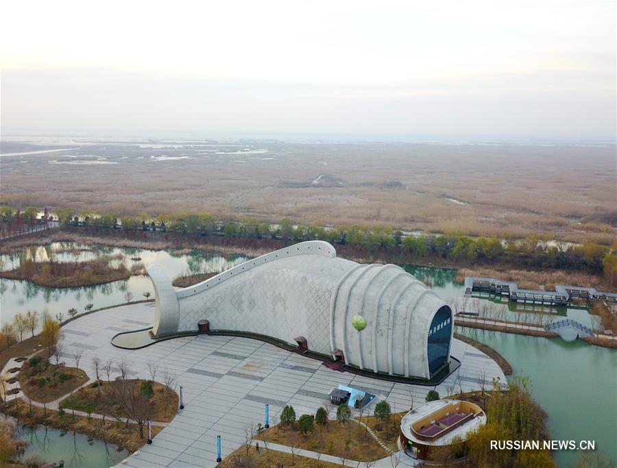 Гигантский аквариум-рыба в парке Хунцзэху