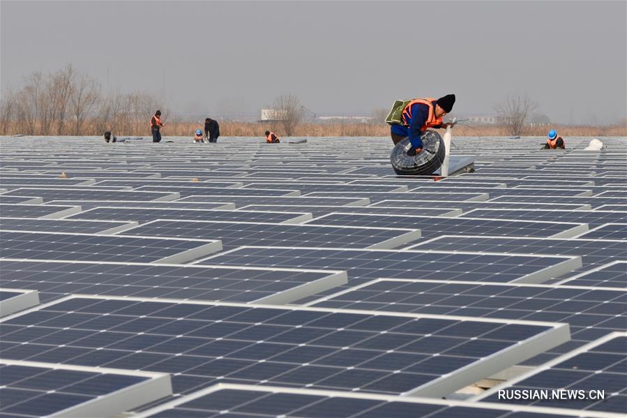 Строительство гелиоэлектростанции на месте бывших угольных разработок в провинции Аньхой