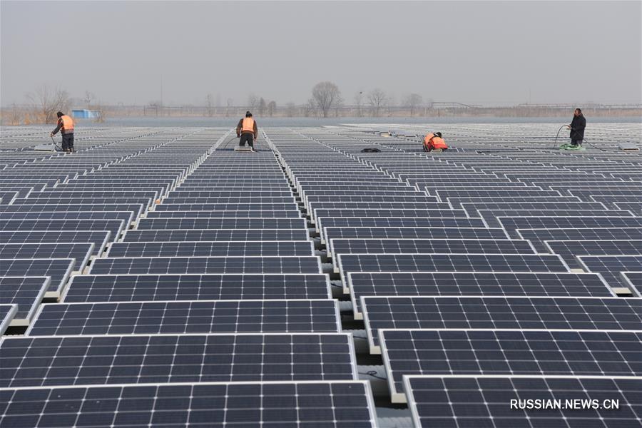 Строительство гелиоэлектростанции на месте бывших угольных разработок в провинции Аньхой