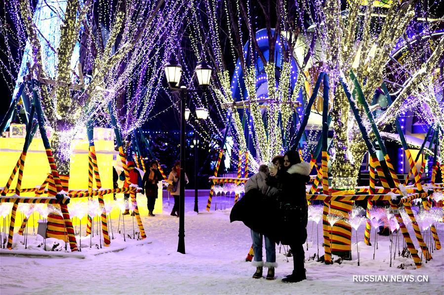 Зимний день в харбинском парке развлечений "Ваньда"