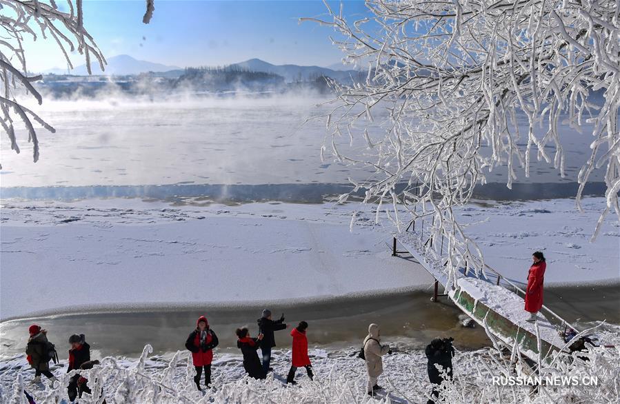 Отрезок реки Сунхуацзян в Цзилине, не замерзающий круглый год
