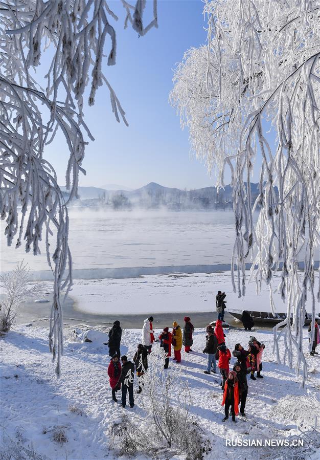 Отрезок реки Сунхуацзян в Цзилине, не замерзающий круглый год