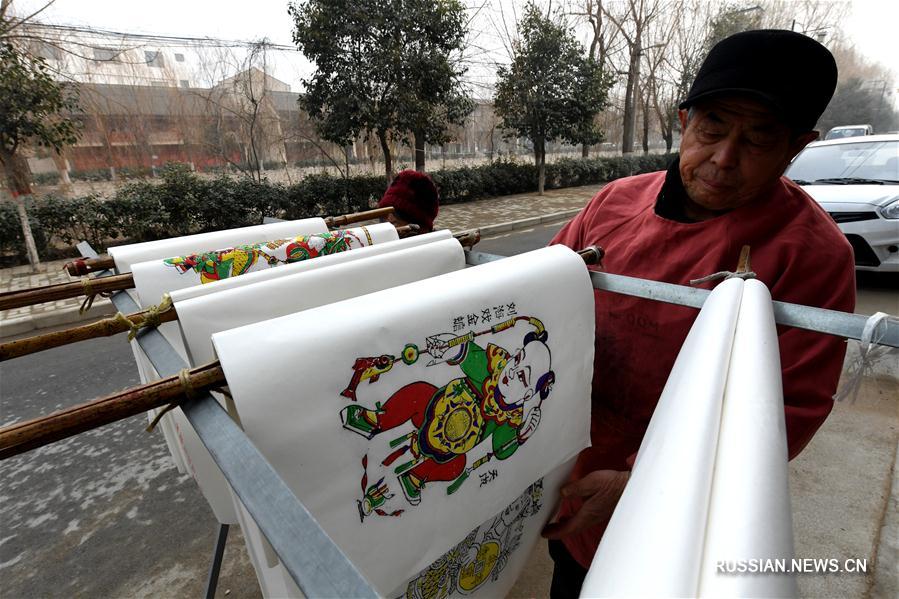Ксилографические новогодние картинки из поселка Чжусянь