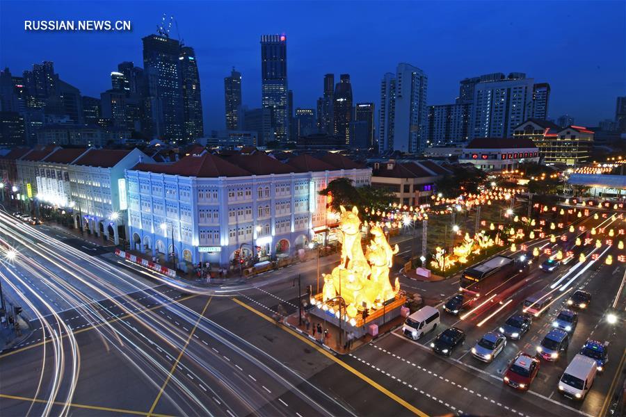 В китайском квартале Сингапура 27 января в преддверии праздника Весны зажгут фонари