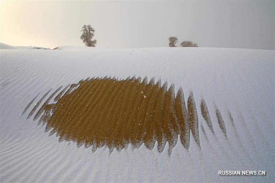 #（环境）（6）塔克拉玛干沙漠雪景如画