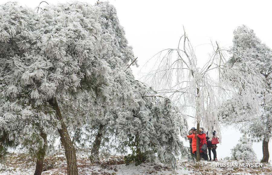 Пейзажи городского округа Гуйян после снегопада