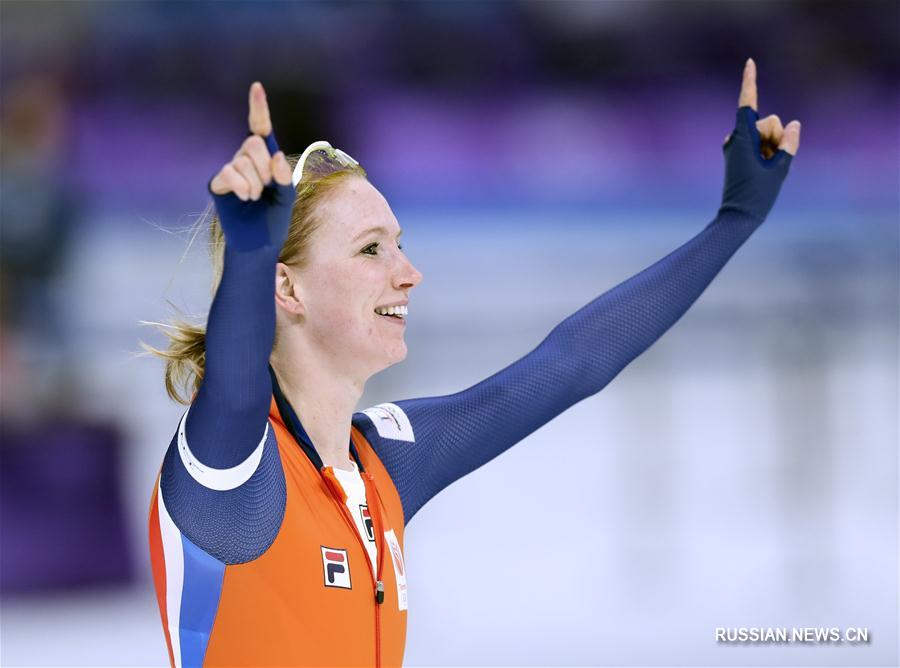 Голландская конькобежка Ахтеректе стала победительницей в забеге на 3000 метров на  ОИ-2018
