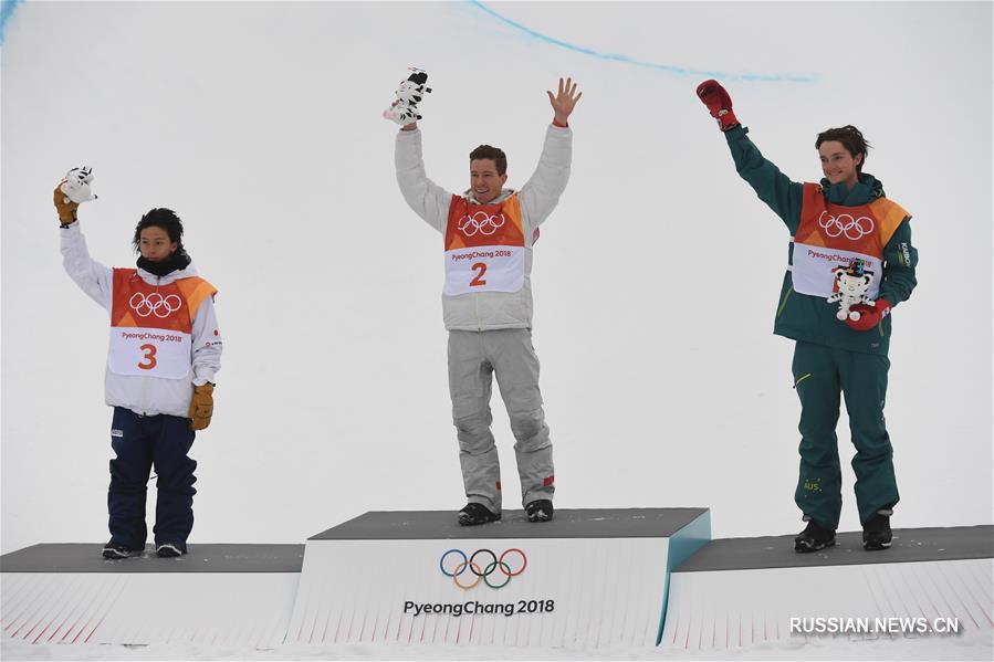 Американский сноубордист Шон Уайт стал золотым призером соревнований в хафпайпе на  Олимпиаде-2018