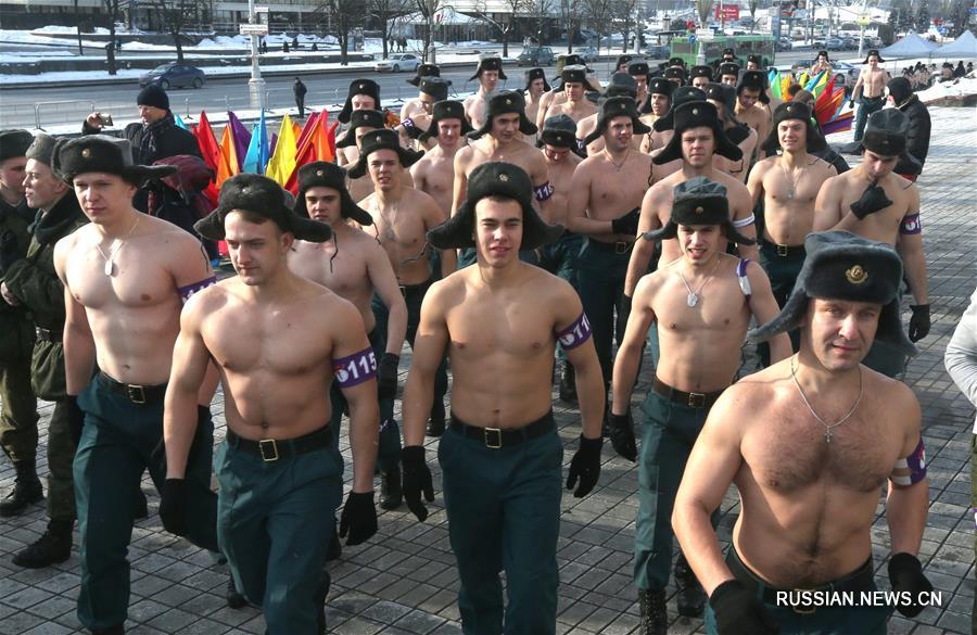 Праздничный забег в Минске по случаю Дня защитника Отечества