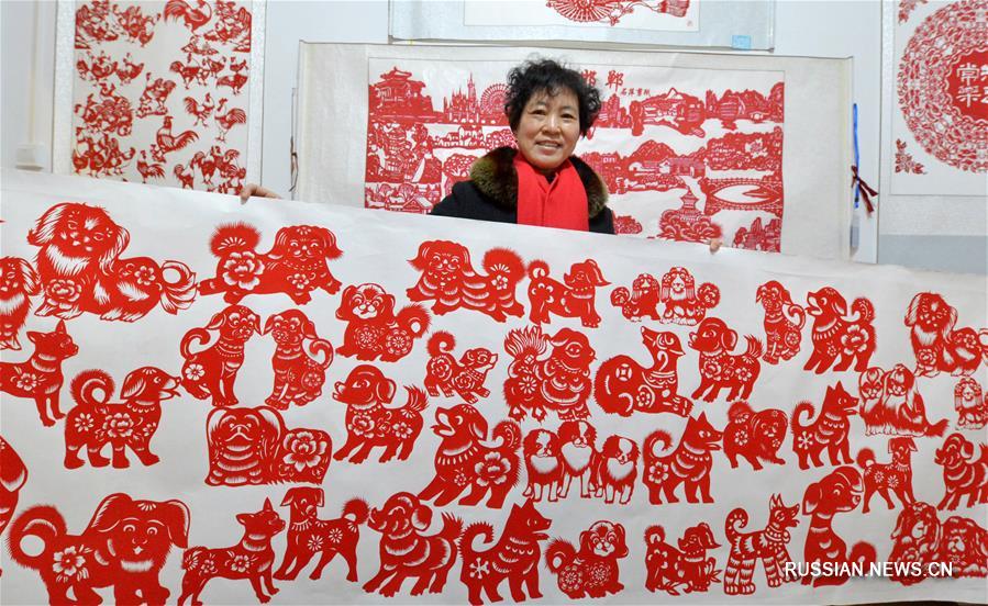100 бумажных собачек "на счастье" от мастерицы из Ханьданя