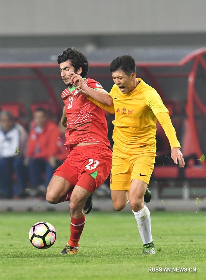 Футбол -- Молодежная команда Китая U21 победила сборную Таджикистана со счетом 2:1