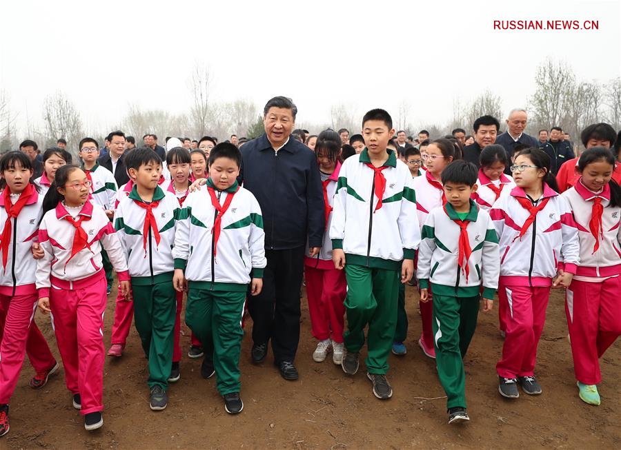 Руководители Китая приняли участие в добровольной посадке деревьев