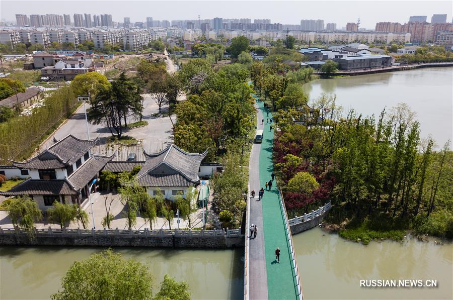 Неприглядные сельские кварталы Янчжоу превратились в цветущий ландшафтный парк