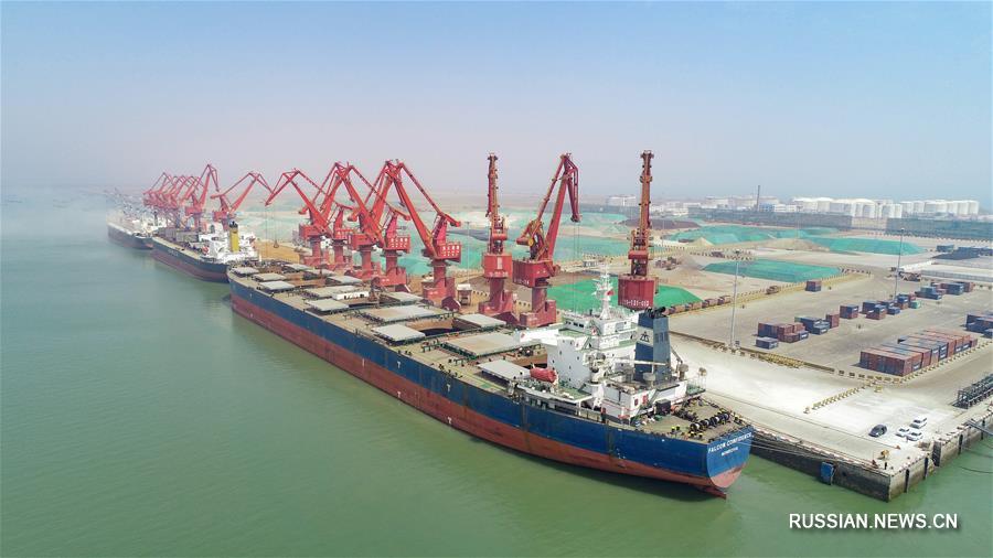 Грузооборот порта Ляньюньган на востоке Китая достиг 58,91 млн тонн по итогам первого  квартала 2018 года