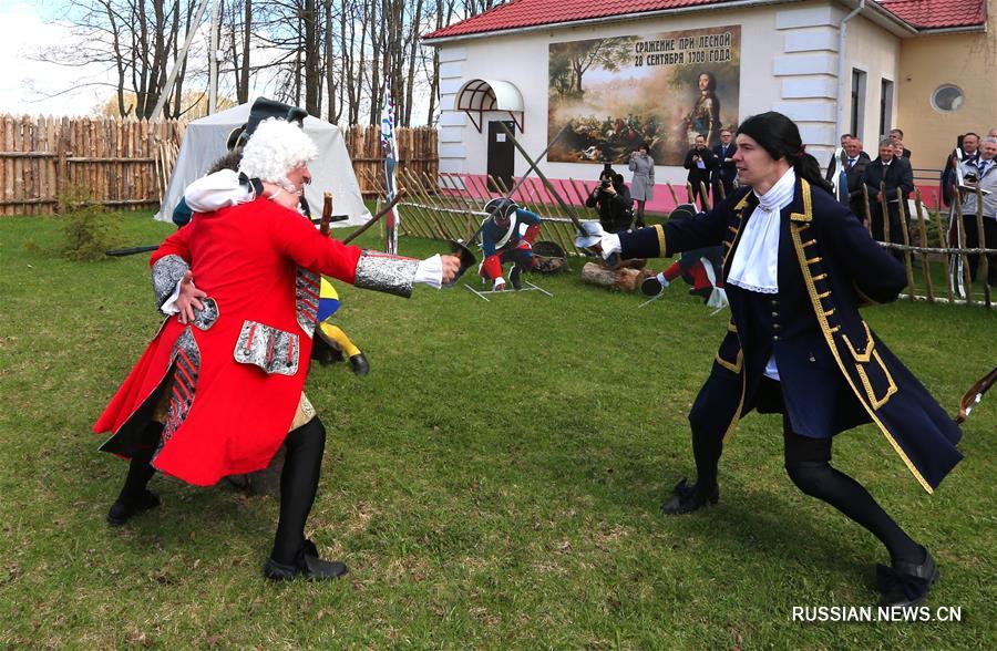 Реконструкция битвы времен Северной войны в белорусской деревне