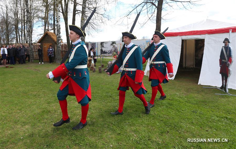 Реконструкция битвы времен Северной войны в белорусской деревне