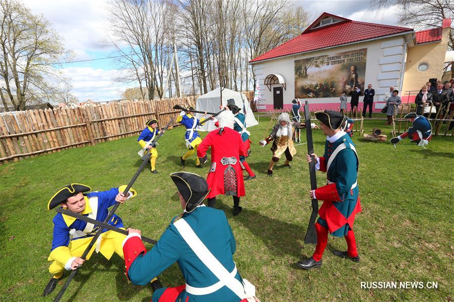 Реконструкция битвы времен Северной войны в белорусской деревне