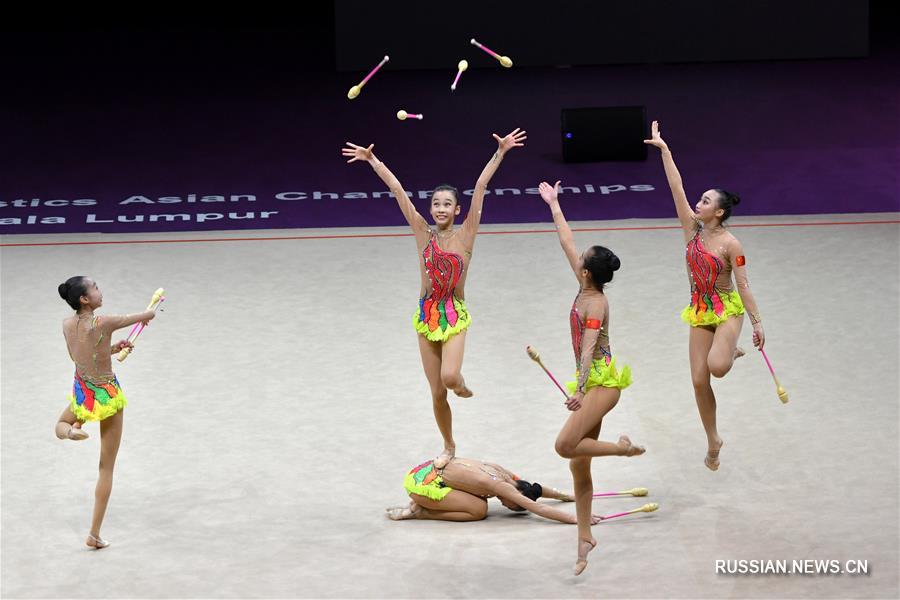 Художественная гимнастика -- Чемпионат Азии 2018: обзор групповых соревнований с булавами среди юниорок
